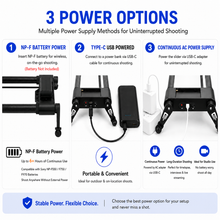 Load image into Gallery viewer, KONOVA G2 Wireless 3-Axis Motion Motorized Slider for Pan Tilt Tracking Timelapse Video shots