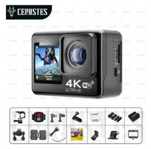 Load image into Gallery viewer, CERASTES 5K WiFi Anti-shake Action Camera 4K 60FPS Dual Screen 170° Wide Angle 30m Waterproof Sport Camera with Remote Control