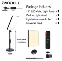 Load image into Gallery viewer, LED Fill Lamp Video Light Panel Bi-color 2700k-5700k Photography Lighting Live Stream Photo Studio Light With Stand EU Plug