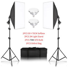 Load image into Gallery viewer, 50x70CM Photography Softbox Lighting Kits Professional Continuous Light System Equipment