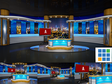 Load image into Gallery viewer, vMix Virtual Studio Set Digital Backgrounds 4K Video News Desk 134