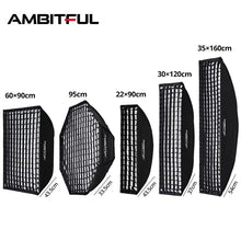 Load image into Gallery viewer, AMBITFUL 60x90cm 22x90cm 30x120cm 35x160cm 95cm Rectangular Octagonal Honeycomb Grid Softbox