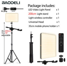 Load image into Gallery viewer, LED Fill Lamp Video Light Panel Bi-color 2700k-5700k Photography Lighting Live Stream Photo Studio Light With Stand EU Plug
