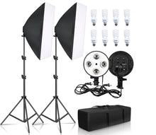 Load image into Gallery viewer, Photography Softbox Lighting Kit Four Lamp Softbox Kit 50x70CM Soft Box Equipment E27 Base