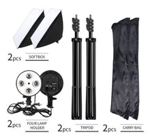 Load image into Gallery viewer, Photography Softbox Lighting Kit Four Lamp Softbox Kit 50x70CM Soft Box Equipment E27 Base