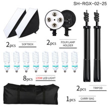 Load image into Gallery viewer, Photography Softbox 50x70 Lightbox Lighting Kit 5500K Lamp Continuous Light System With 2M Tripod For Photo Studio
