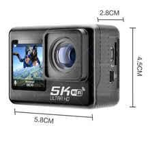 Load image into Gallery viewer, CERASTES 5K WiFi Anti-shake Action Camera 4K 60FPS Dual Screen 170° Wide Angle 30m Waterproof Sport Camera with Remote Control