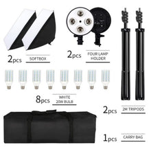 Load image into Gallery viewer, Photography Softbox Lighting Kit Four Lamp Softbox Kit 50x70CM Soft Box Equipment E27 Base