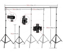 Load image into Gallery viewer, Photography Photo Studio Softbox Lighting Kit With 2.6x3M Background Frame 3pcs Backdrops Tripod Stand Reflector Board 4Umbrella