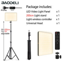 Load image into Gallery viewer, LED Fill Lamp Video Light Panel Bi-color 2700k-5700k Photography Lighting Live Stream Photo Studio Light With Stand EU Plug