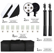 Load image into Gallery viewer, Photography Softbox Lighting Kit Four Lamp Softbox Kit 50x70CM Soft Box Equipment E27 Base