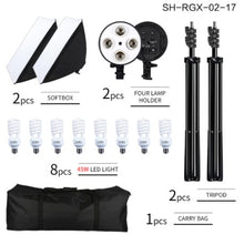 Load image into Gallery viewer, Photography Softbox 50x70 Lightbox Lighting Kit 5500K Lamp Continuous Light System With 2M Tripod For Photo Studio