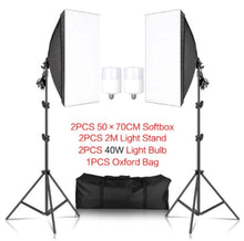 Load image into Gallery viewer, 50x70CM Photography Softbox Lighting Kits Professional Continuous Light System Equipment