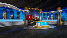 Load image into Gallery viewer, vMix Virtual Studio Set Digital Backgrounds 4K Video News Desk 134