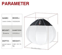 Load image into Gallery viewer, Portable Globe Lantern Softbox Quick Ball Diffuser Bowens Speed Ring Soft Light Modifier 55/65/85cm