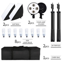 Load image into Gallery viewer, Photography Softbox Lighting Kit Four Lamp Softbox Kit 50x70CM Soft Box Equipment E27 Base