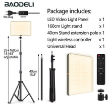 Load image into Gallery viewer, LED Fill Lamp Video Light Panel Bi-color 2700k-5700k Photography Lighting Live Stream Photo Studio Light With Stand EU Plug