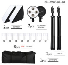 Load image into Gallery viewer, Photography Softbox 50x70 Lightbox Lighting Kit 5500K Lamp Continuous Light System With 2M Tripod For Photo Studio