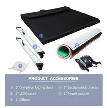 Load image into Gallery viewer, Photo Light Studio Soft Boxes Portable Foldable Dimmable Photography Table Shooting Tents Kit With 3Pcs Background Board