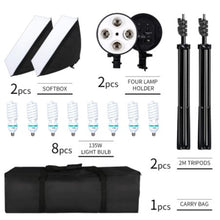 Load image into Gallery viewer, Photography Softbox Lighting Kit Four Lamp Softbox Kit 50x70CM Soft Box Equipment E27 Base