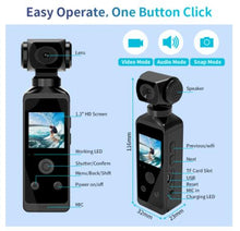 Load image into Gallery viewer, 1.3" Screen Action Camera Pocket Cam 270° Rotatable Wifi Mini Camera