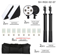Load image into Gallery viewer, Photography Softbox 50x70 Lightbox Lighting Kit 5500K Lamp Continuous Light System With 2M Tripod For Photo Studio
