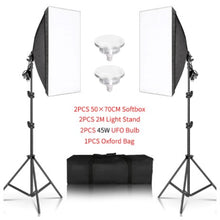 Load image into Gallery viewer, 50x70CM Photography Softbox Lighting Kits Professional Continuous Light System Equipment