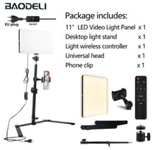 Load image into Gallery viewer, LED Fill Lamp Video Light Panel Bi-color 2700k-5700k Photography Lighting Live Stream Photo Studio Light With Stand EU Plug