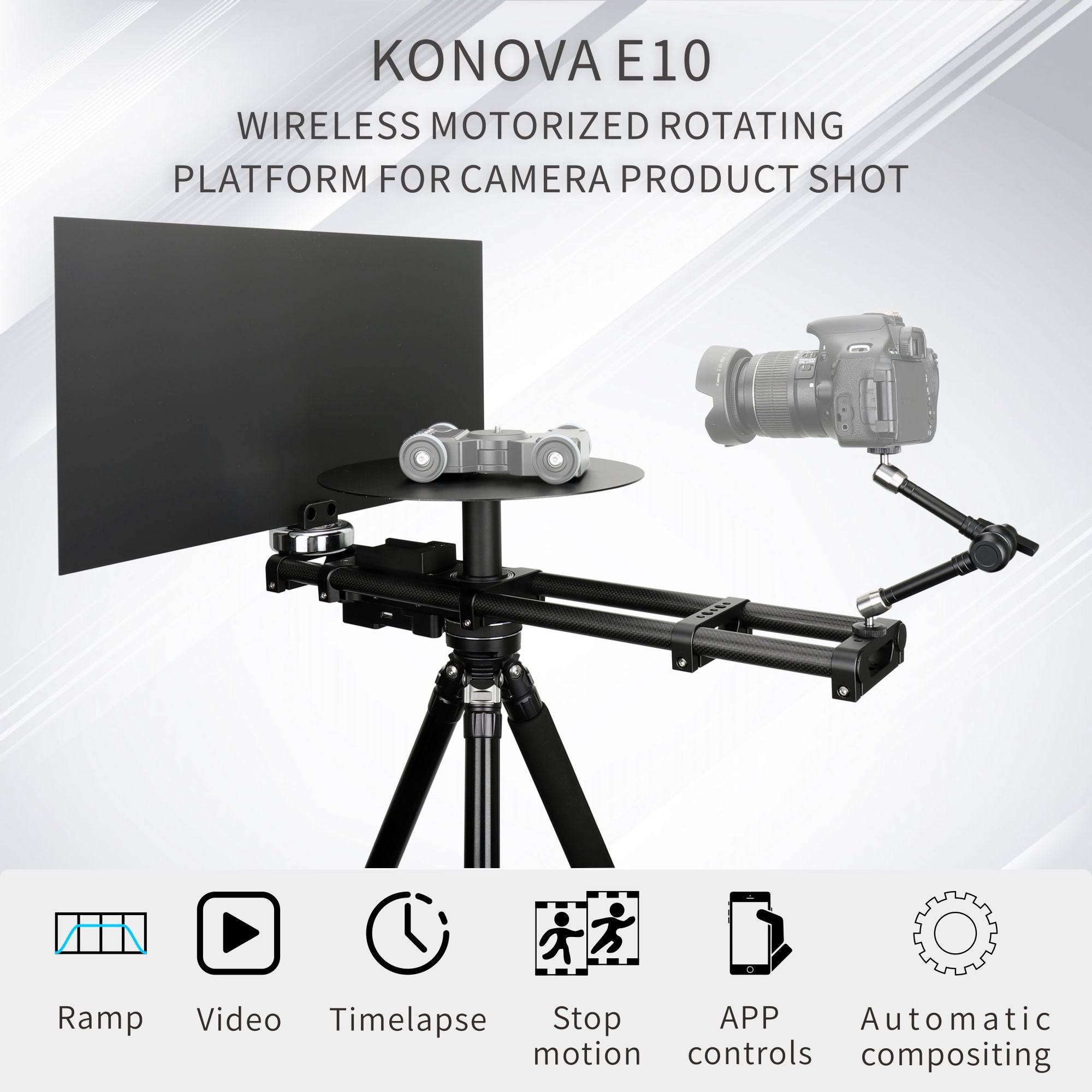 KONOVA Motorized 360 Rotating Spinner Platform Camera Rig for 360 Prod ...