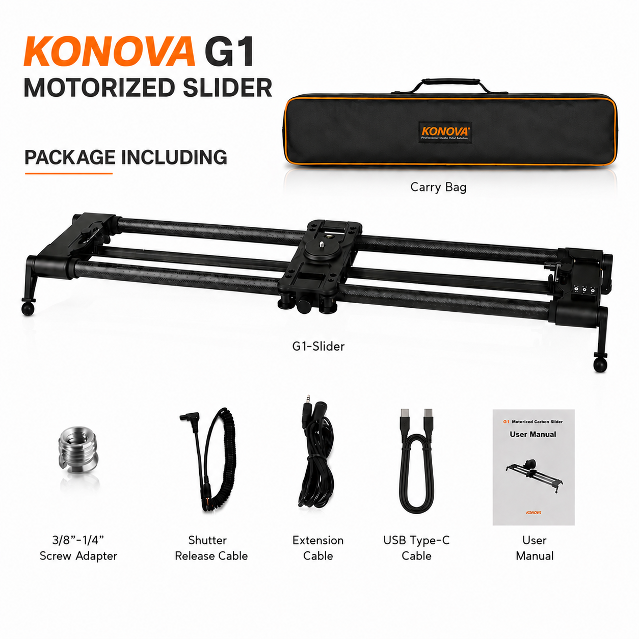 Konova G1 Wireless Motorized Intergrated Carbon Slider – konovaphoto
