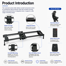 Load image into Gallery viewer, KONOVA G2 Wireless 3-Axis Motion Motorized Slider for Pan Tilt Tracking Timelapse Video shots
