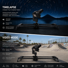 Load image into Gallery viewer, KONOVA G2 Wireless 3-Axis Motion Motorized Slider for Pan Tilt Tracking Timelapse Video shots
