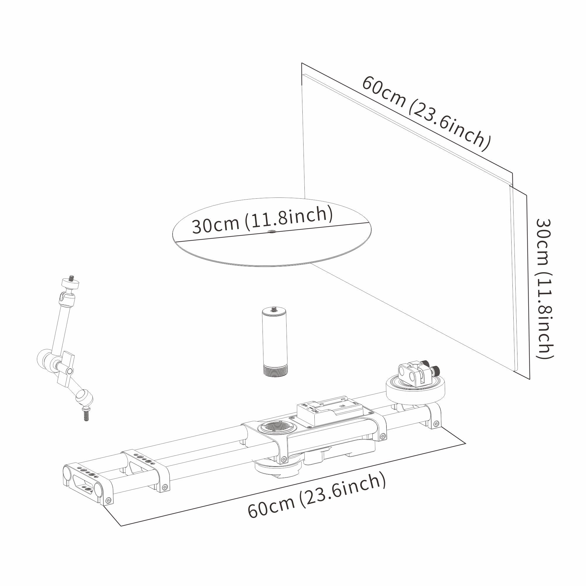 KONOVA Motorized 360 Rotating Spinner Platform Camera Rig for 360 Prod ...