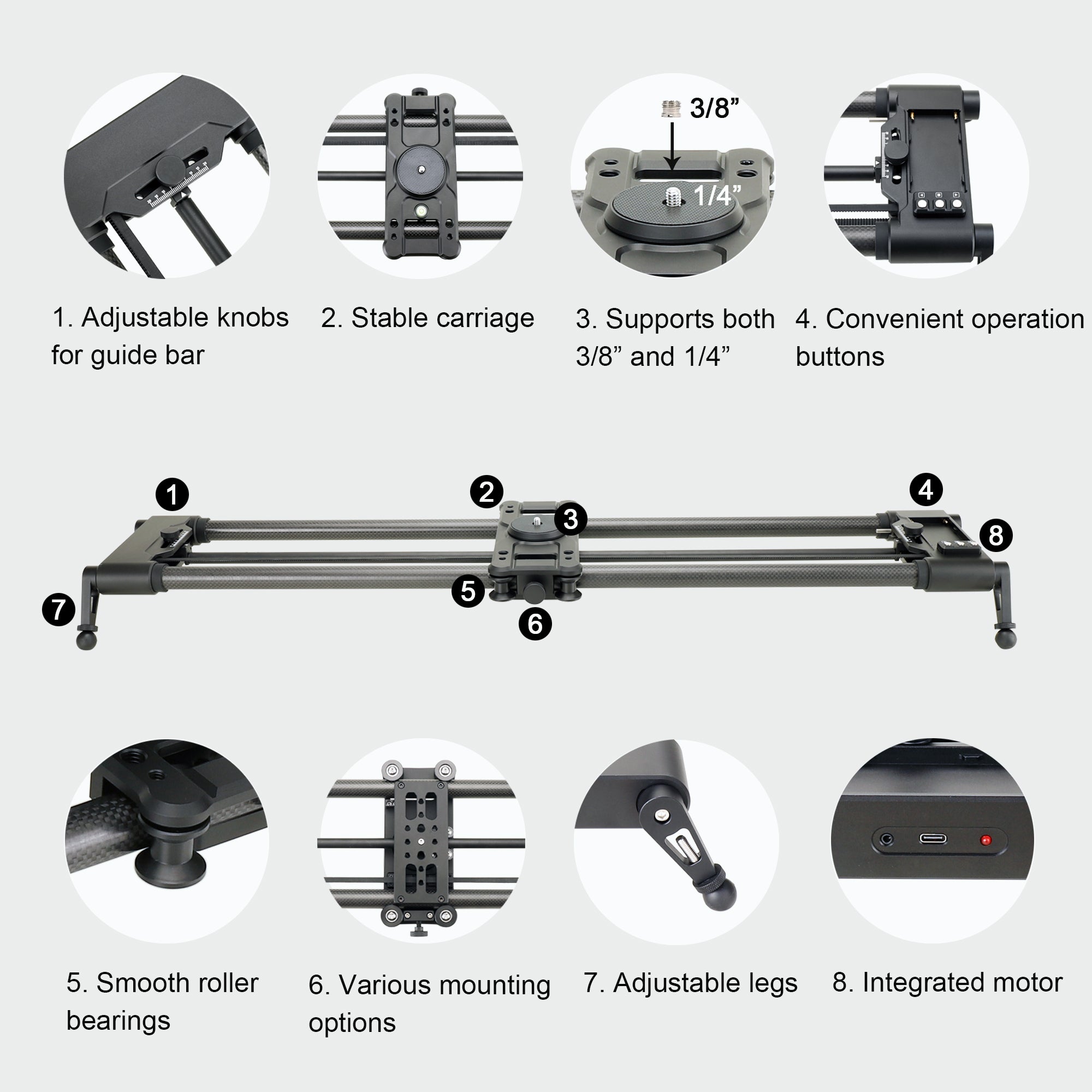Konova G1 Wireless Motorized Intergrated Carbon Slider