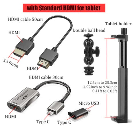 Android Phone Tablet as Camera Monitor Camcorder HDMI Adapter