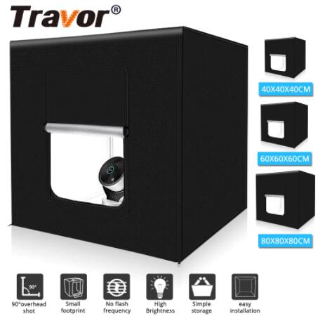 Travor light Box 40 60 80cm Portable Softbox With 3 Colors Background For Studio Photography