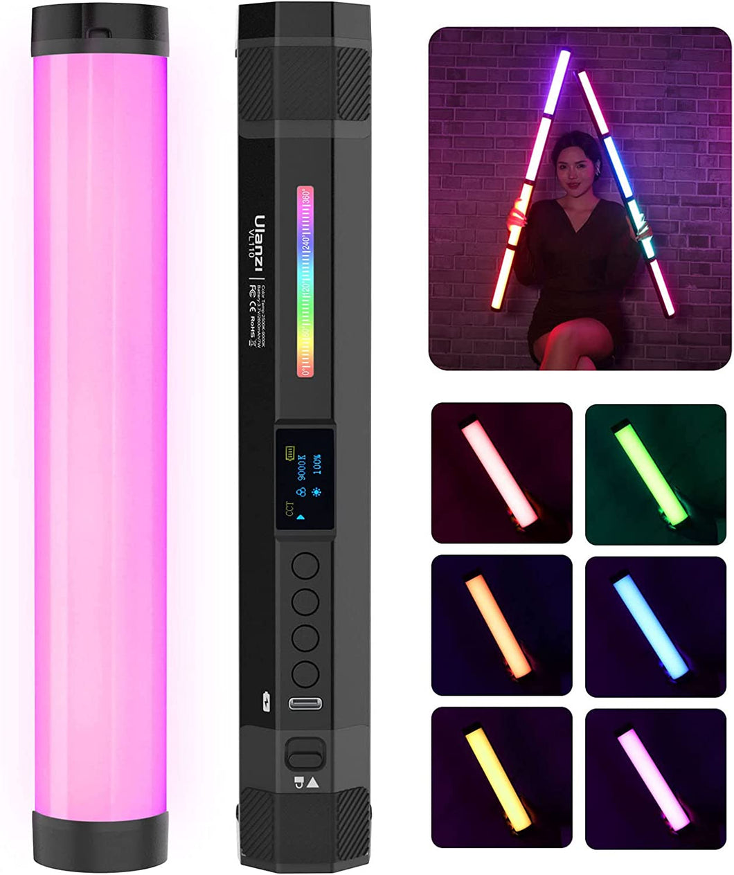 Ulanzi VL110 RGB Tube Video Wand Light CRI95