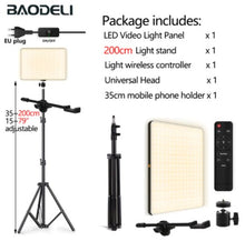 Load image into Gallery viewer, LED Fill Lamp Video Light Panel Bi-color 2700k-5700k Photography Lighting Live Stream Photo Studio Light With Stand EU Plug
