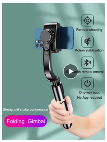 Handheld Gimbal Smartphone Bluetooth Handheld Stabilizer with Tripod selfie Stick Folding Gimbal