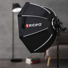Load image into Gallery viewer, TRIOPO KX65 25.6inch/65cm Portable Octagon Softbox Reflector with Soft Cloth and S Bracket Compatible for Godox Speedlite Flash Light
