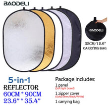 Load image into Gallery viewer, Photography Reflector 5-in-1 Light Reflectors Collapsible Portable Light Diffuser
