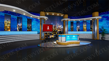 Load image into Gallery viewer, vMix Virtual Studio Set Digital Backgrounds 4K Video News Desk 134
