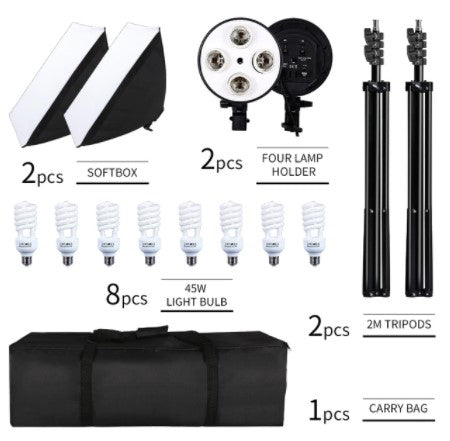 Photography Softbox Lighting Kit Four Lamp Softbox Kit 50x70CM Soft Bo ...