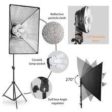 Load image into Gallery viewer, Photography Softbox 50x70 Lightbox Lighting Kit 5500K Lamp Continuous Light System With 2M Tripod For Photo Studio
