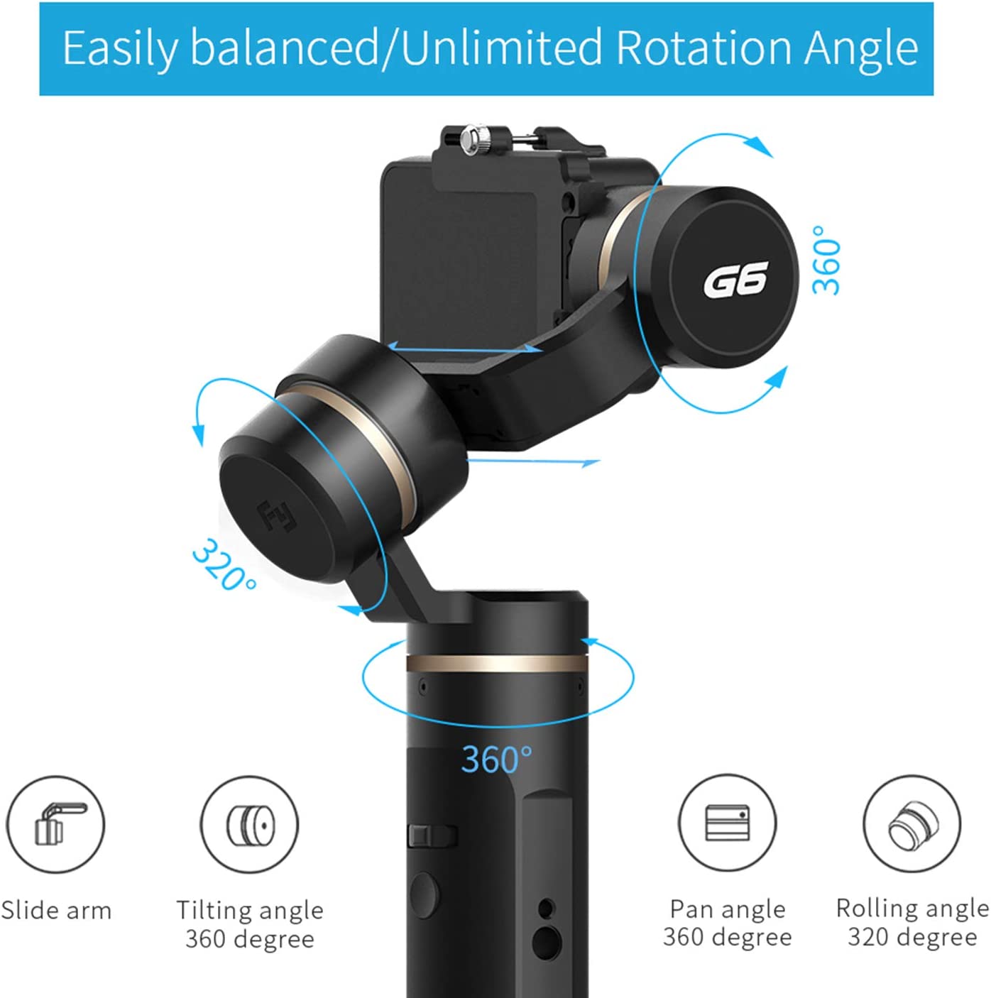FeiyuTech G6 Gimbal Stabilizer for Gopro 3-Axis Handheld Gimbal