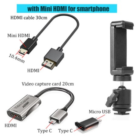 Android Phone Tablet as Camera Monitor Camcorder HDMI Adapter